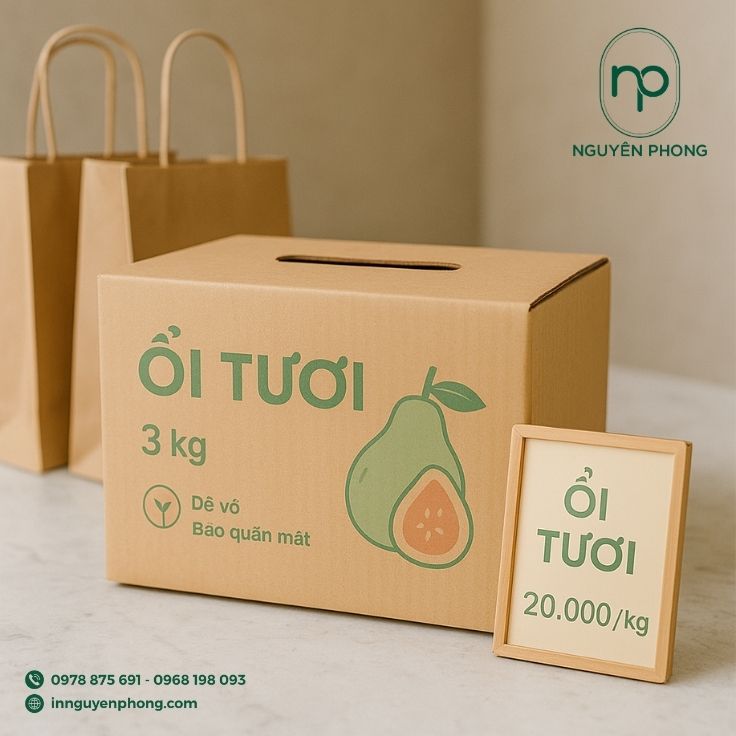 Thùng carton 5 lớp cho 3kg ổi